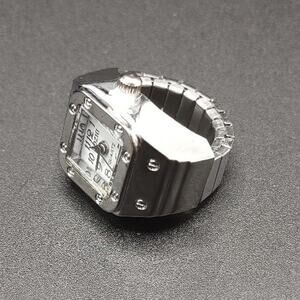Silver Ring Watch Men's Women's Square Birthday Valentine's Anniversary Gift